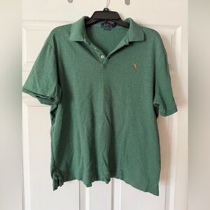 Ralph Lauren Heathered Green Polo with Signature Pony Large